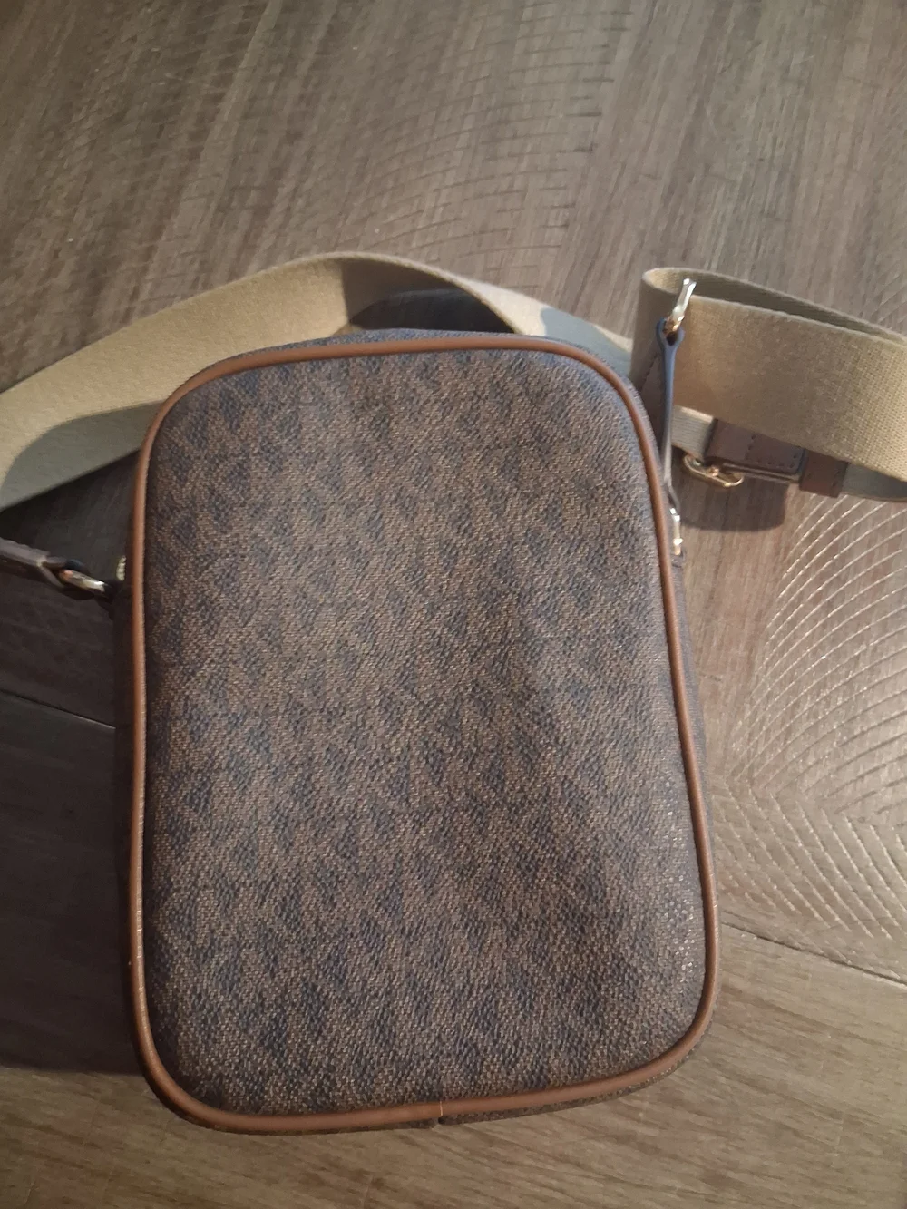 Michael Kors Brown Logo-Print Crossbody Belt Bag
